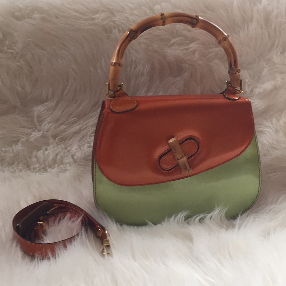 Moschino vintage purse orange and green !